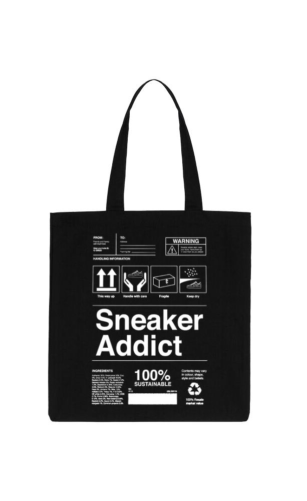 Sneaker Addict Back text tote bag Black 58