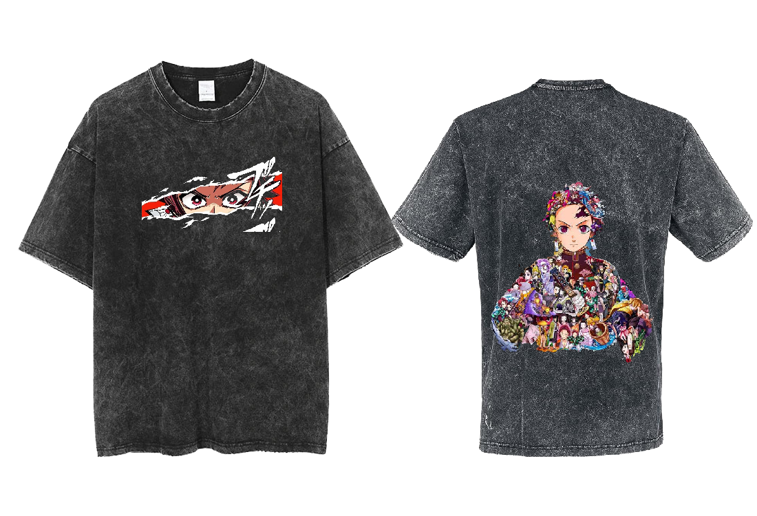 Anime Demon slayer nezuko tanjiro One Size t- shirt Washed 60