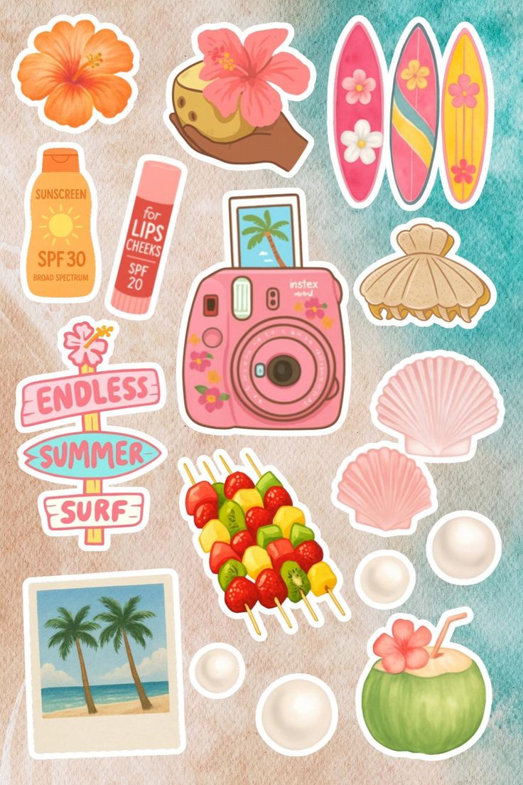 Aesthetic Cute Stickers Pack - Waterproof Vinyl Cartoon Decals for Water Bottles, Laptops, Scrapbooking, Kawaii Stationery Supplies sticker journal sticker