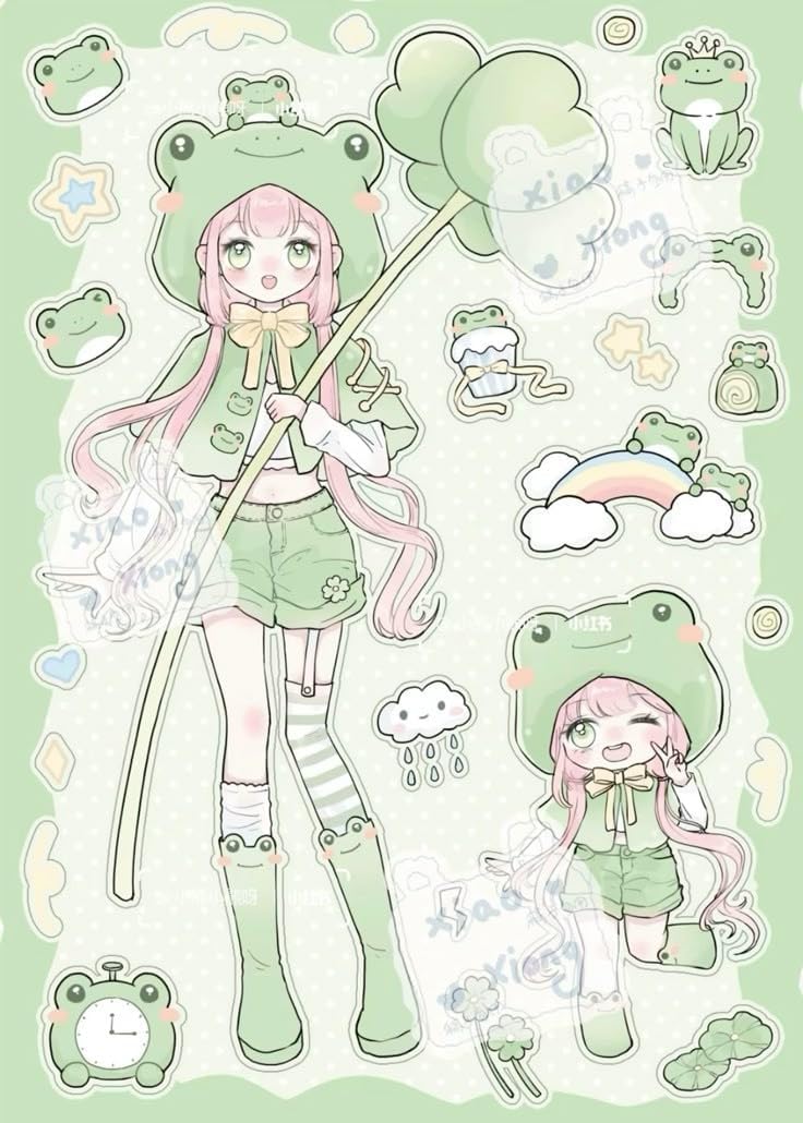 Anime sticker random laptop locker tablet cute kawaii girl doll sticker 22