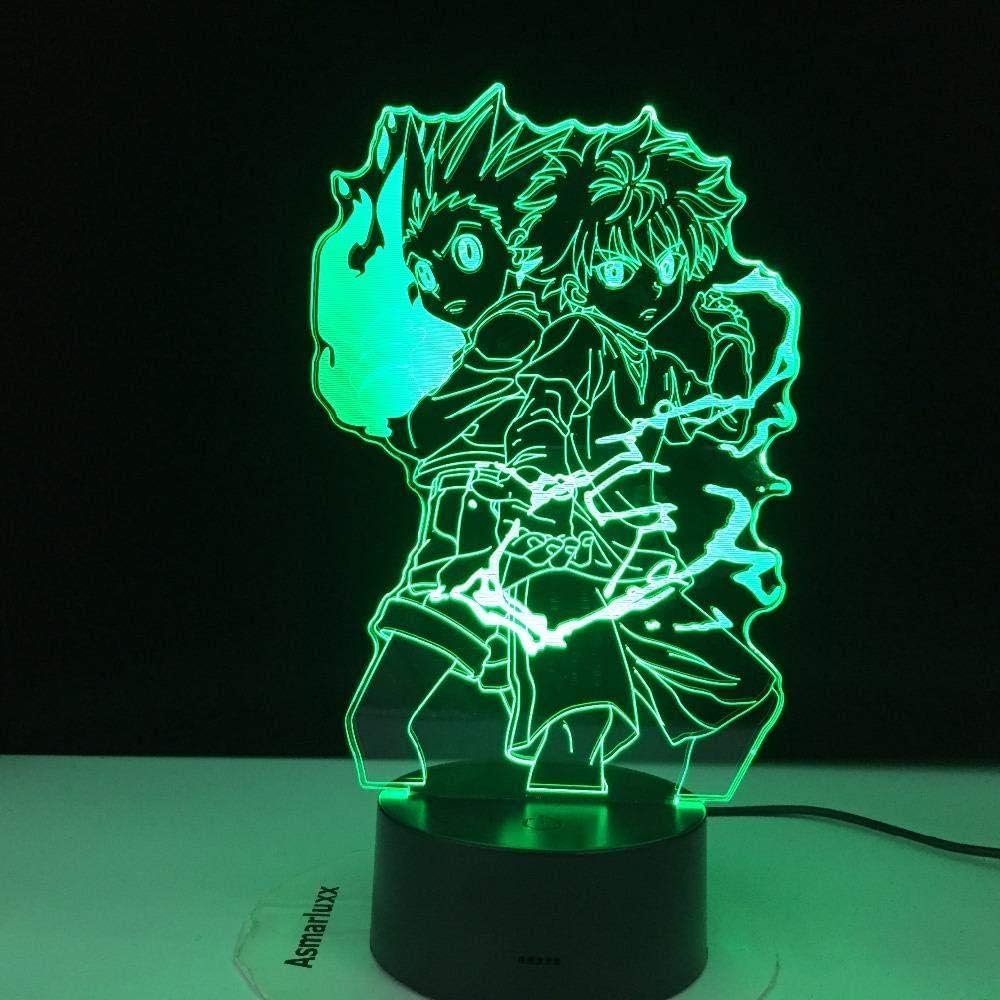 3D Anime Hunter Killua Hisoka 7-Color LED Lamp, Multi-color