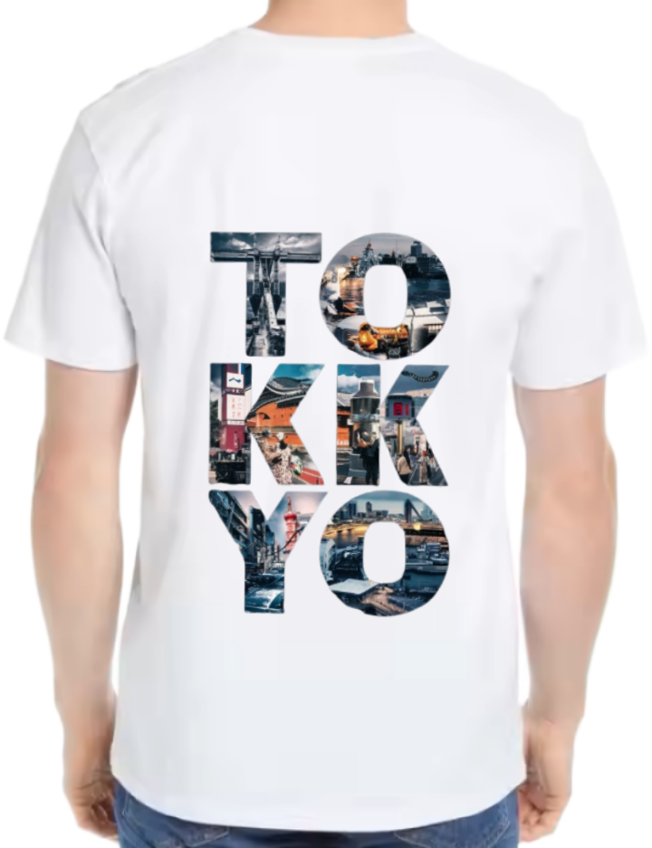TOKYO Back text One Size t- shirt White Back 61
