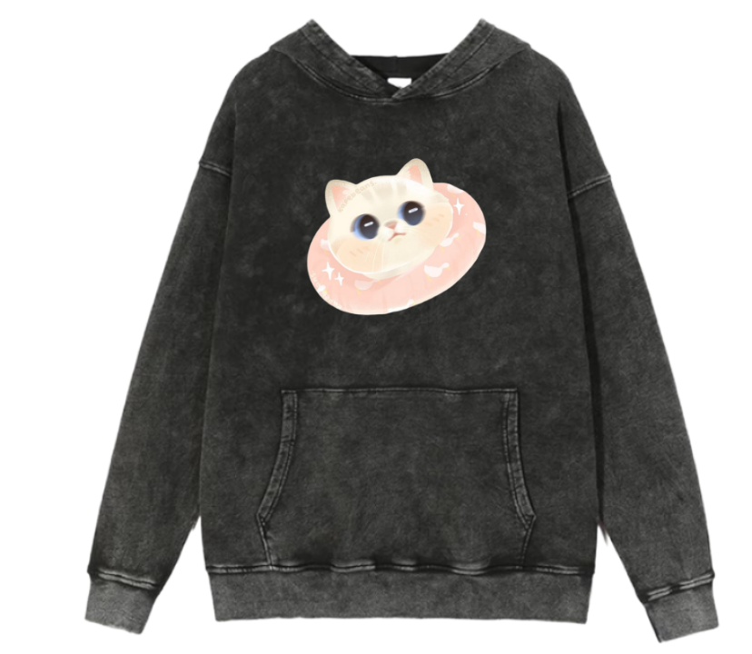 cat Oversize Hoodie Washed 61
