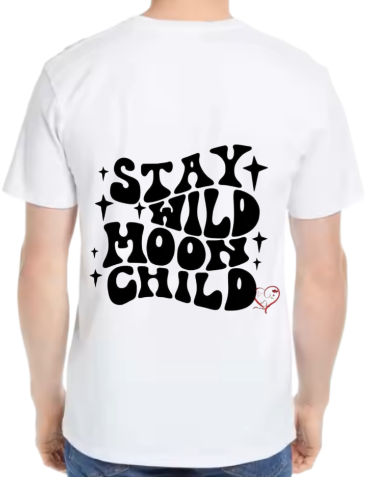 STAY WILD MOONT CHILD t- shirt One Size White back 61