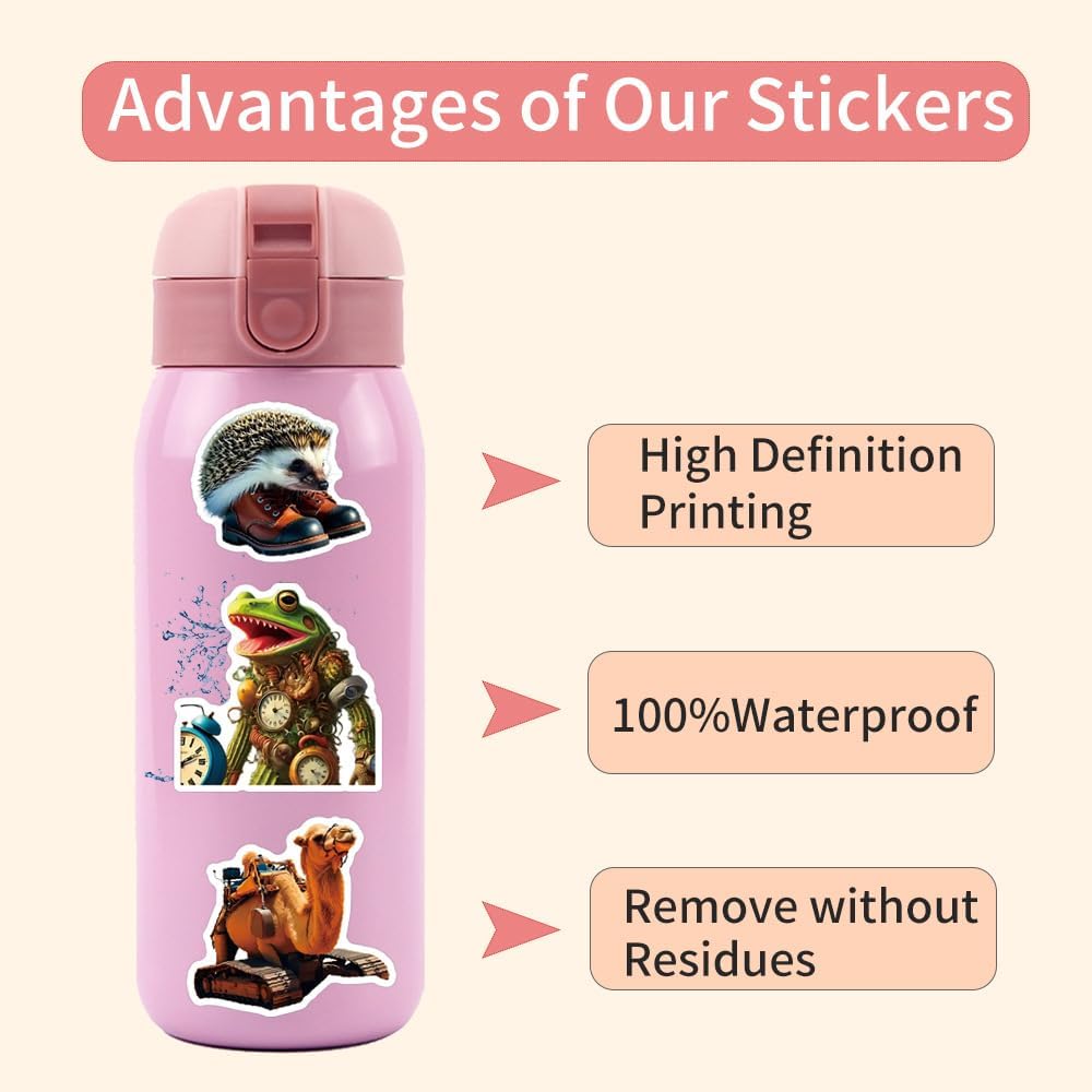 100pcs Italian Brainrot Stickers for Water Bottle, Steal a Brainrot Waterproof Vinyl Decal for Teen Kids Adult Student Laptop Phone Computer Skateboard Luggage Notebook Helmet Scrapbook