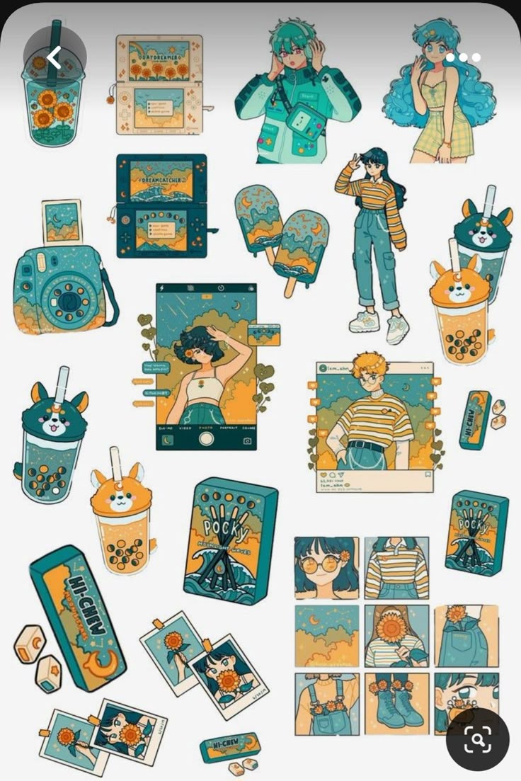Aesthetic Cute Stickers Pack - Waterproof Vinyl Cartoon Decals for Water Bottles, Laptops, Scrapbooking, Kawaii Stationery Supplies sticker journal sticker