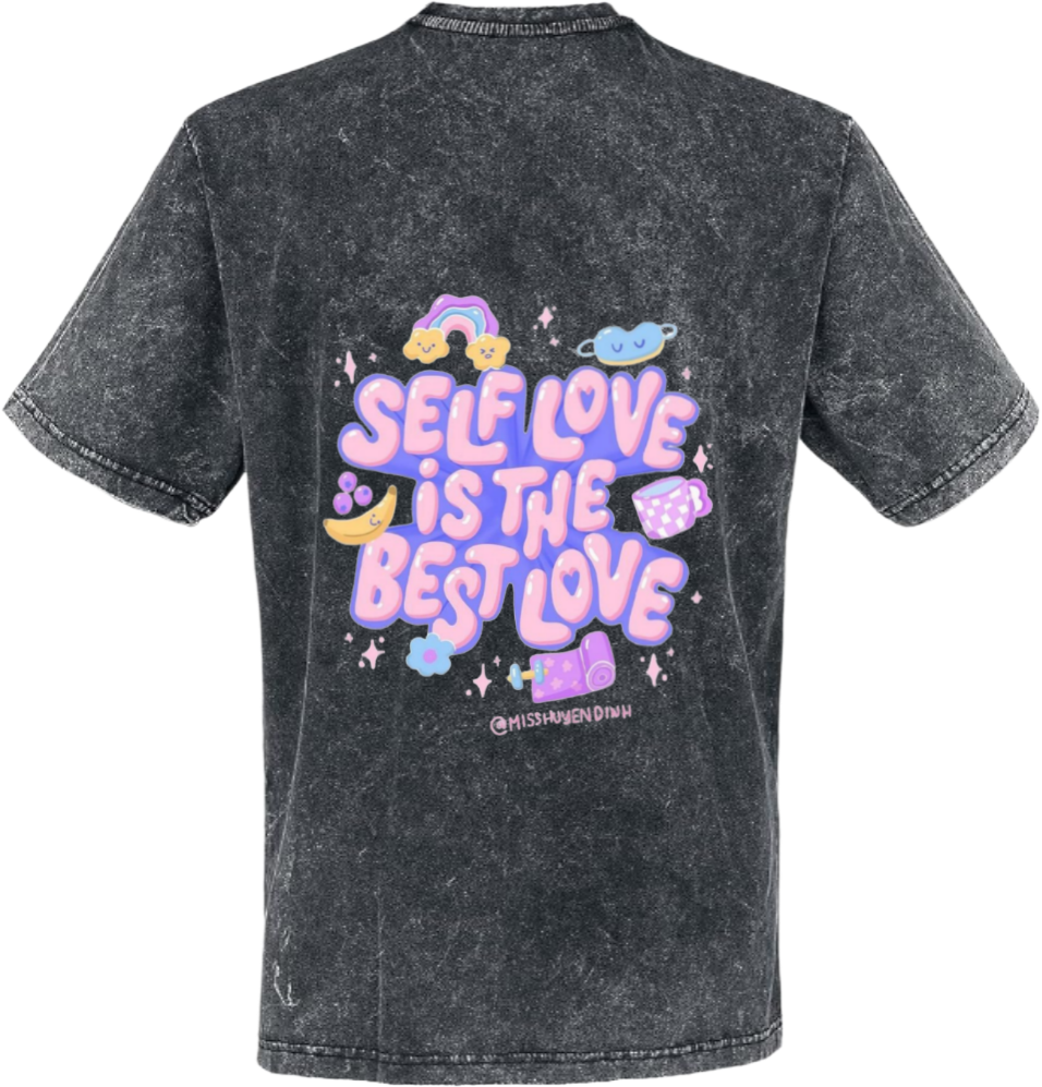 SELF LOVE IS THE BEST LOVE t- shirt One Size Washed Back 62