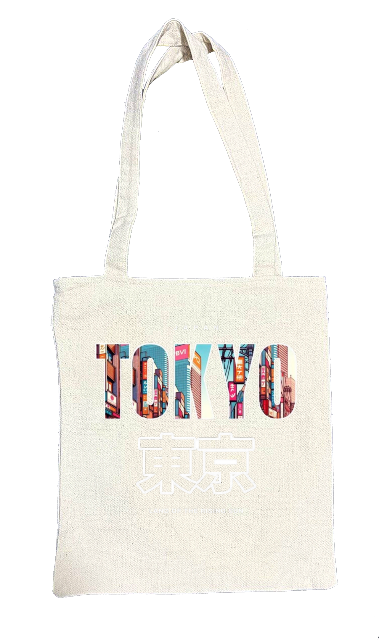 Tokyo Back text tote bag beige 61