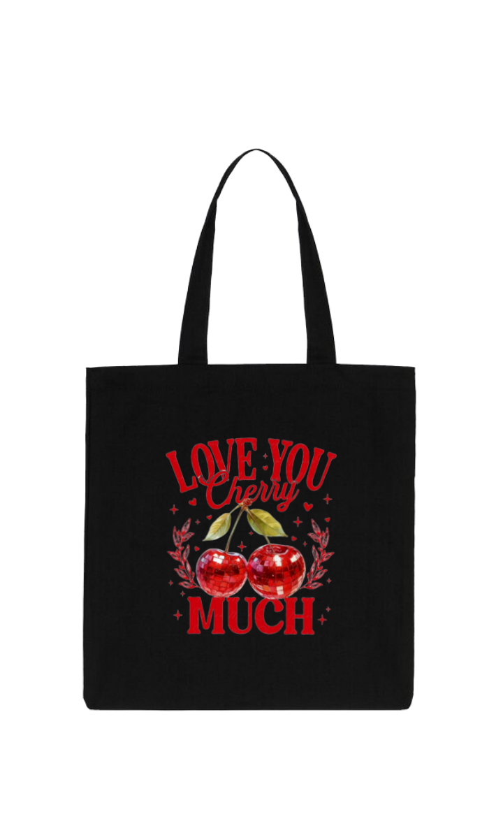 LOVE YOU Cherry tote bag Black 63