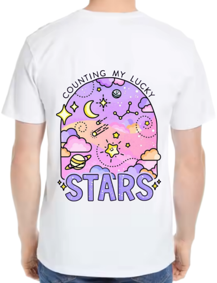 STARS t- shirt One Size White back 63