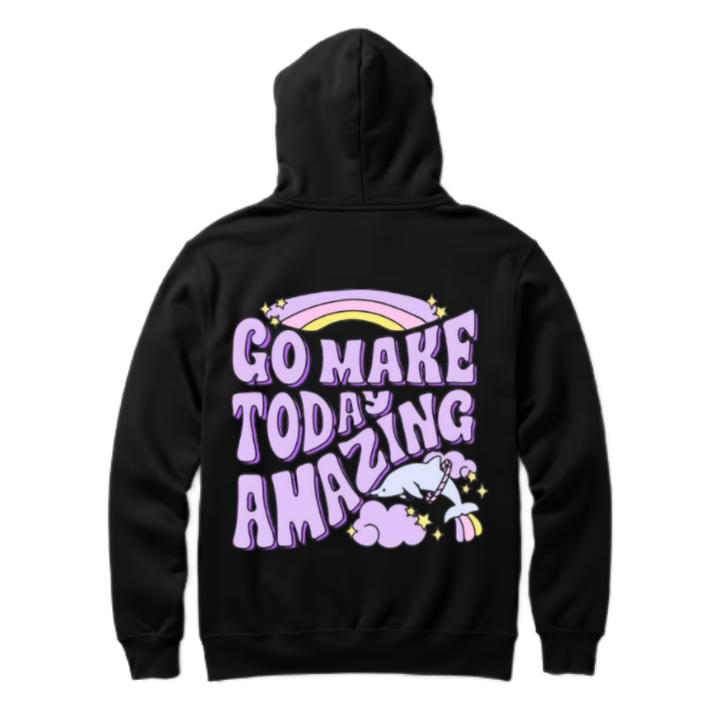GO MAKE TODA AMAZING One Size hoodie Black Back 63