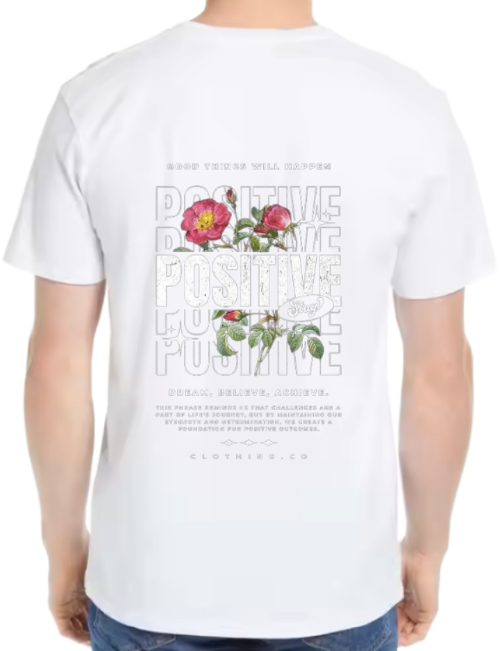 POSITIVE Back text One Size t- shirt White Back 63