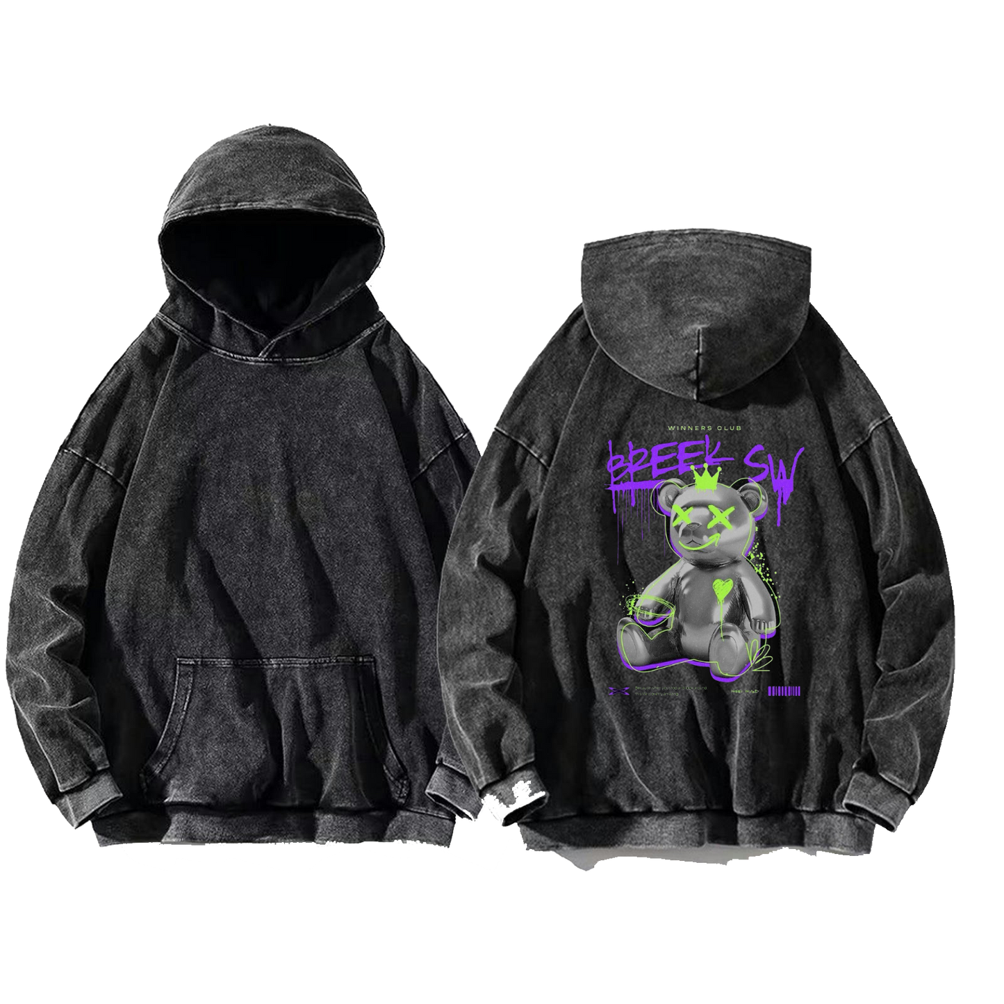 TOJI FUSHIGURO Back text oversize hoodie Washed back 64