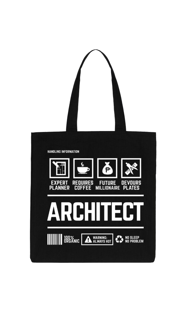 ARCHITECT Back text tote bag Black 61