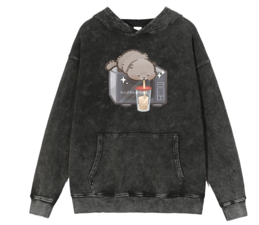 cat Oversize Hoodie Washed 65