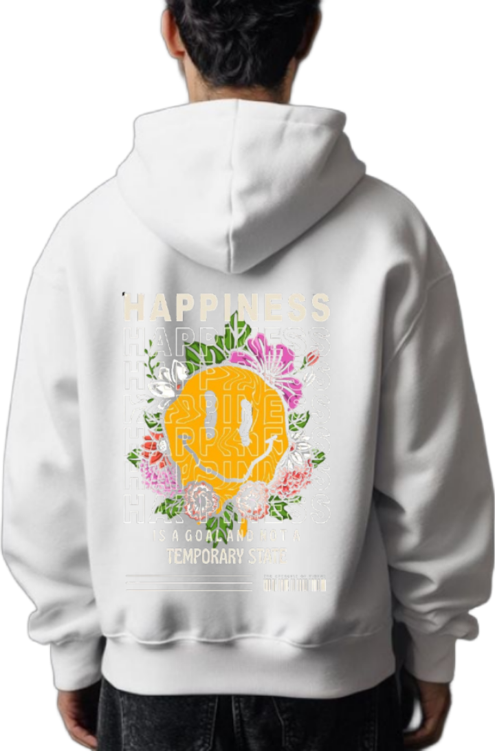 IS A GOAL AND NOT A TEMPORARY STATE Back text oversize hoodie White back 65