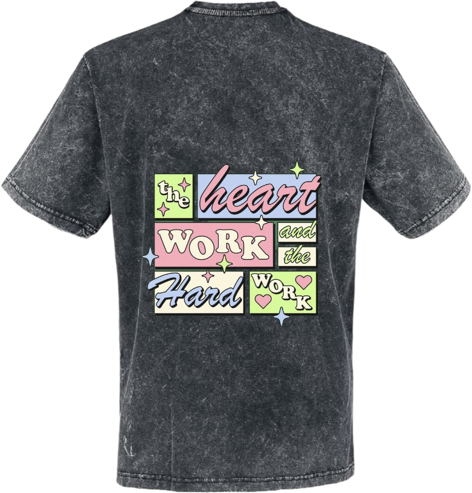 heart t- shirt One Size Washed Back 66