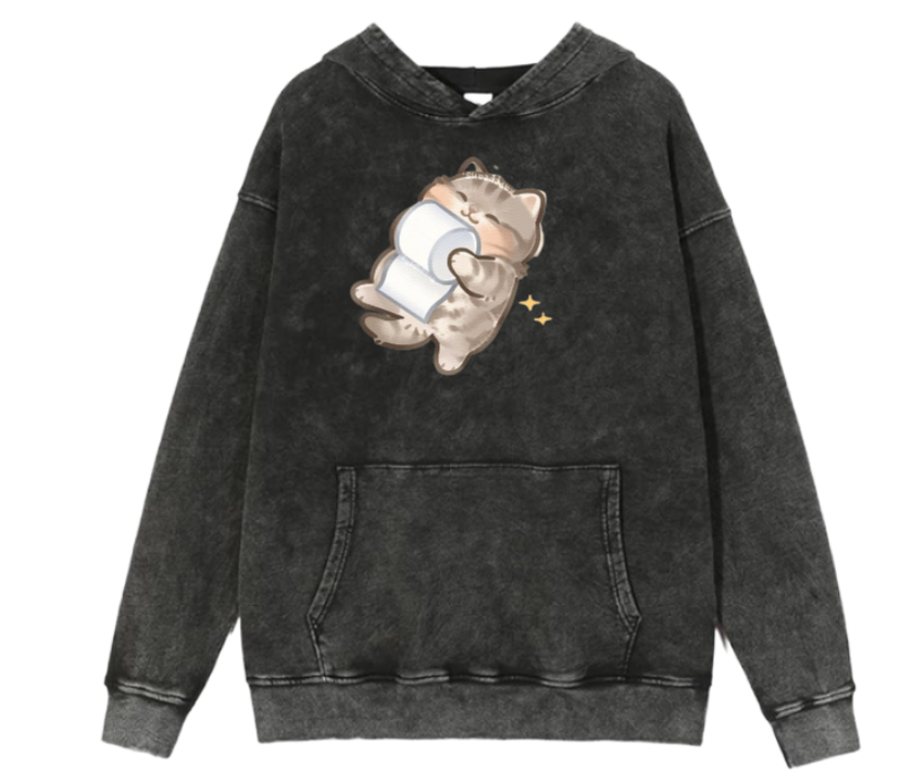 cat Oversize Hoodie Washed 66