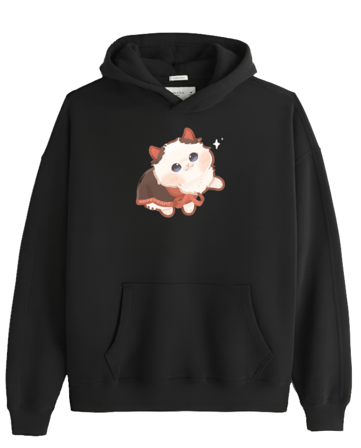 cat Oversize Hoodie Black 67