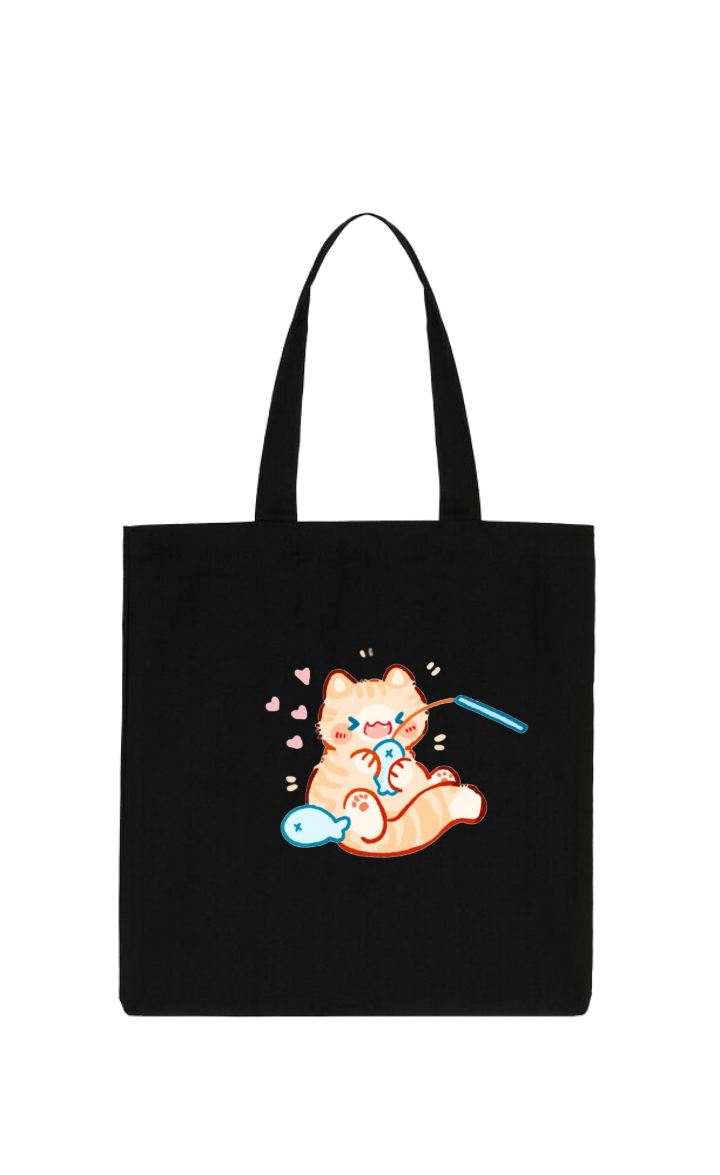 cat tote bag Black 68