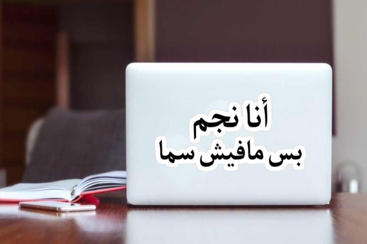 "Funny Arabic Quote Sticker, Waterproof Vinyl Sarcastic Meme Decal for Laptop, Water Bottle, Hydro Flask, Skateboard, Luggage, Humorous Relatable Gift