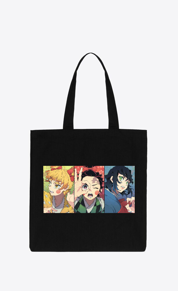 Anime Demon slayer nezuko tanjiro tote bag Black 68