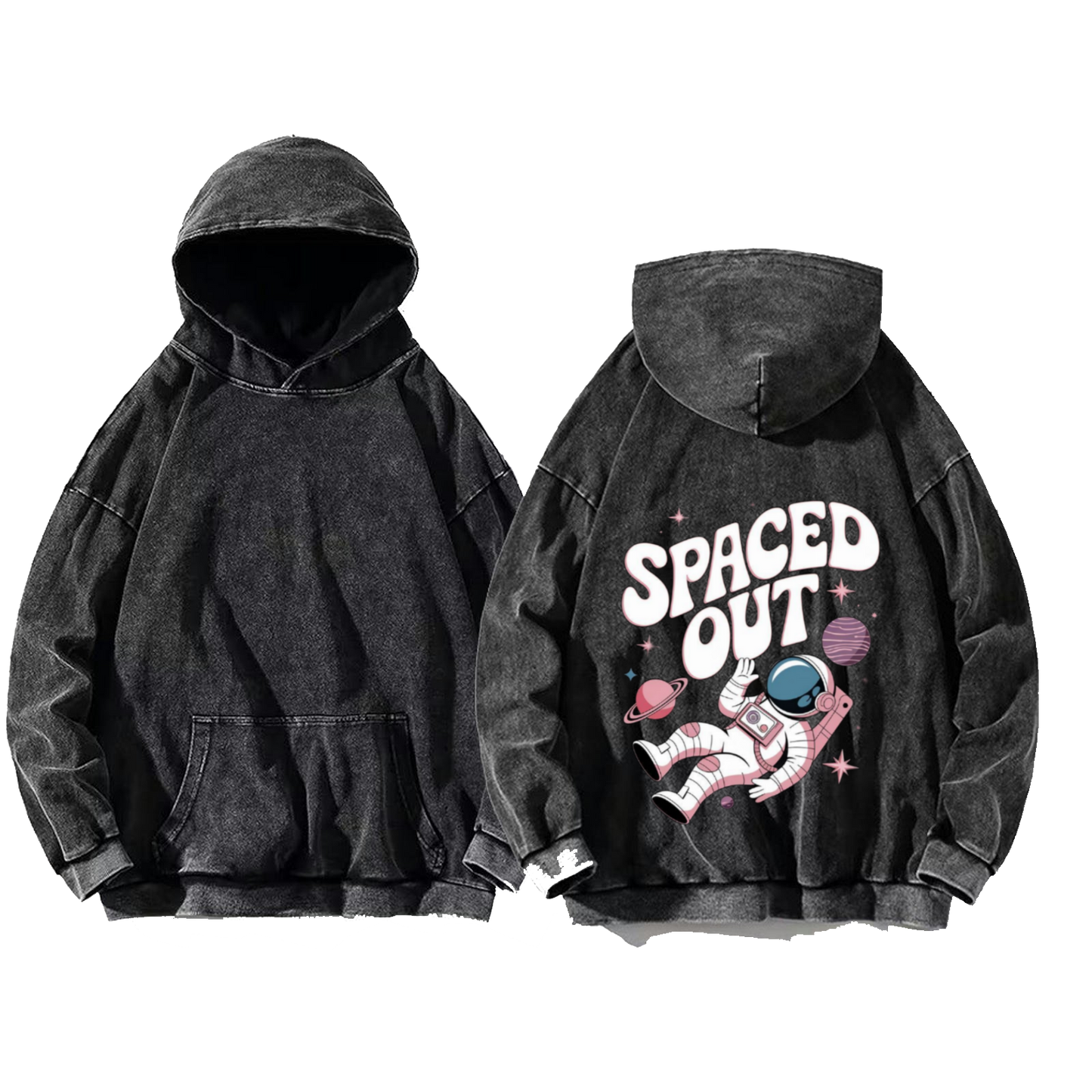 SPACED OUT One Size hoodie Washed Back 58