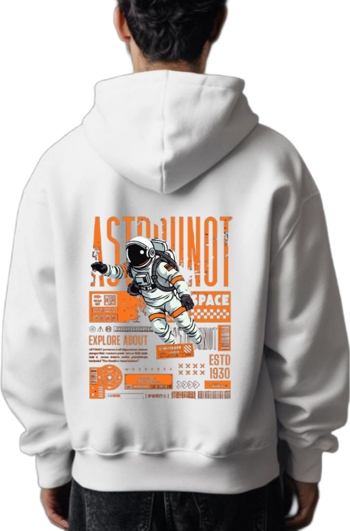 ASTRONOT Back text oversize hoodie White back 69