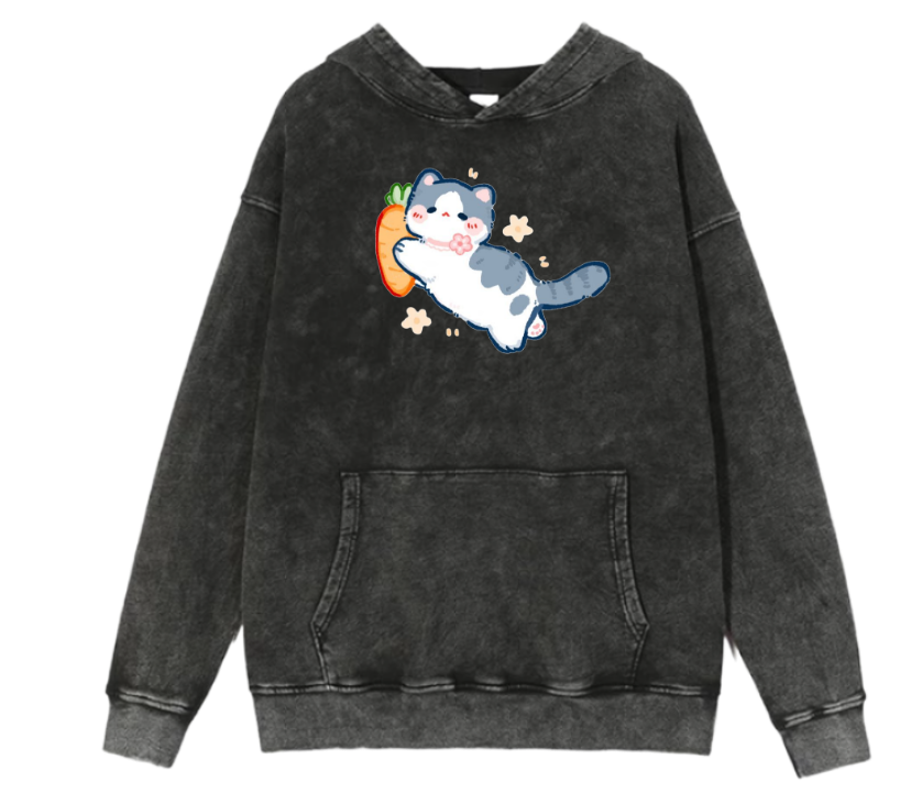 cat Oversize Hoodie Washed 69