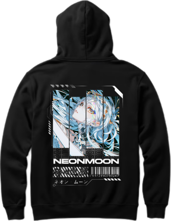 NEONMOON Over Size hoodie Black Back 6