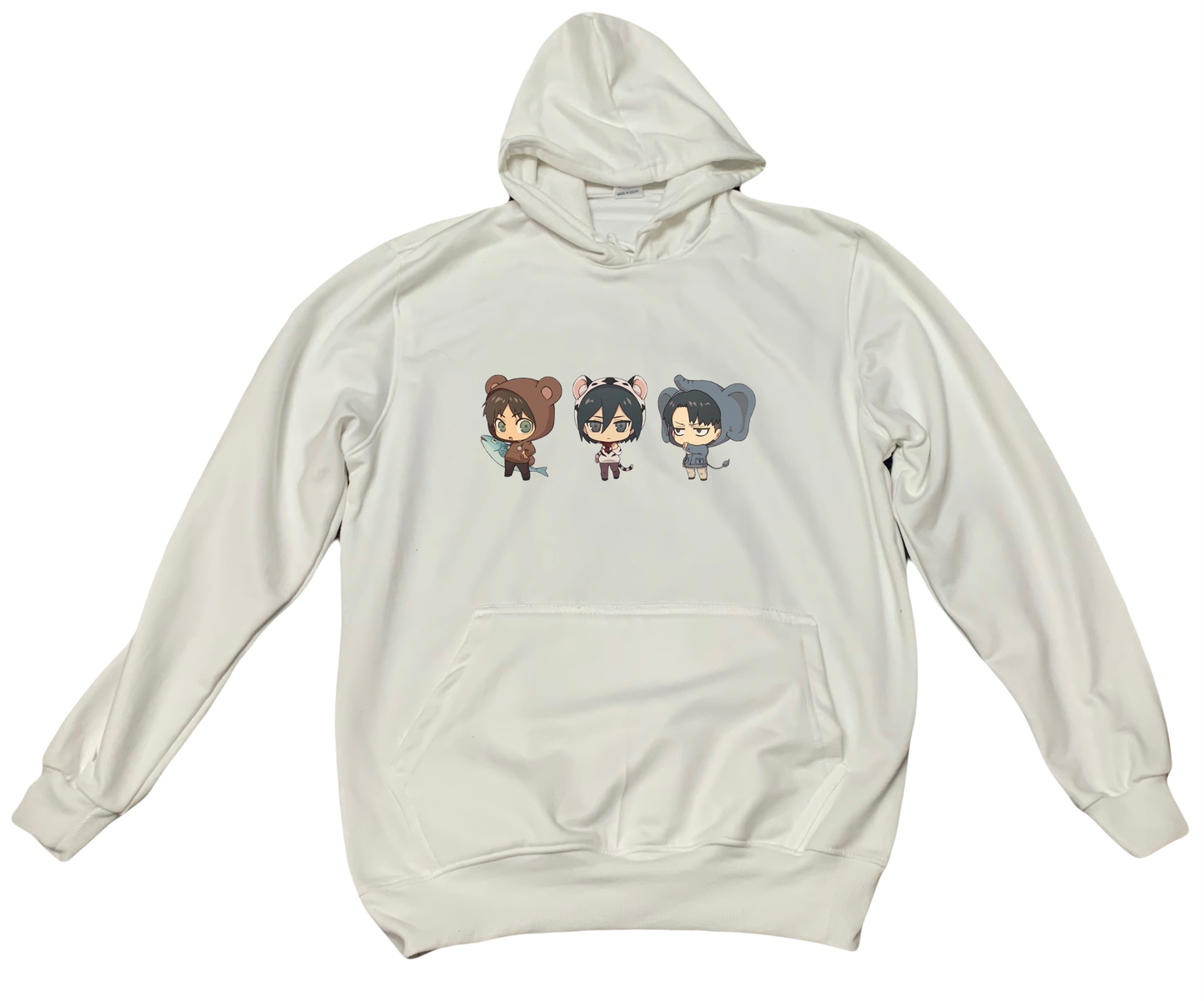 Anime Attack on titan shingeki no kyojin eren levi mikasa Aot White Oversize HOODIE 6