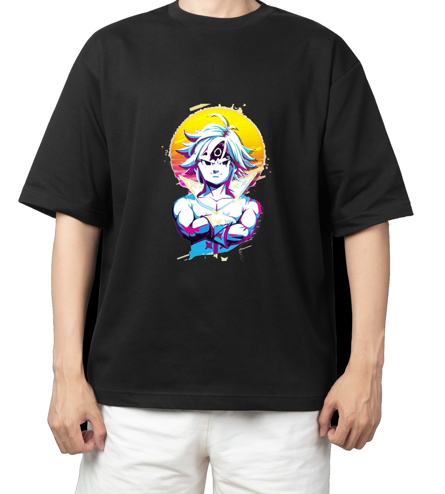 Anime Nanatsu no taizai seven deadly sins One Size t- shirt Black 6