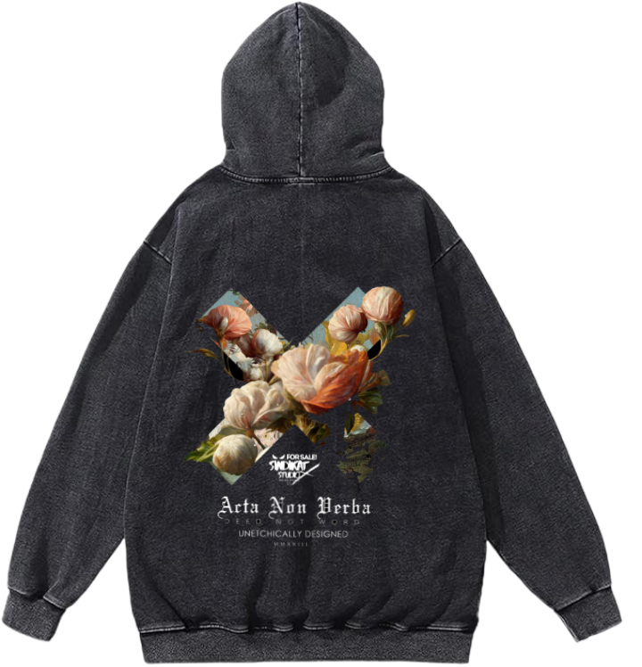 Acta Non Verba Over Size hoodie Washed Back 105