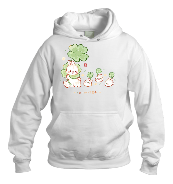 bunny Oversize Hoodie White 6