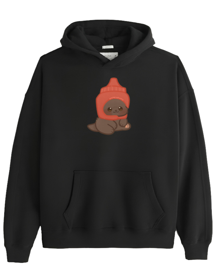 cat Oversize Hoodie Black 6