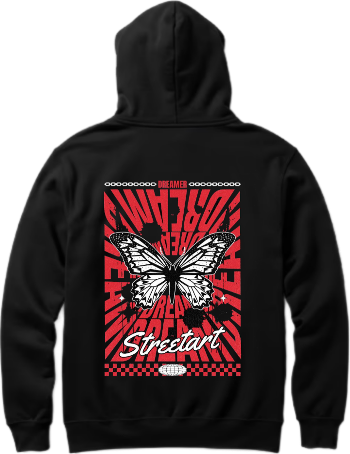 Dreamer Over Size hoodie Black Back 6
