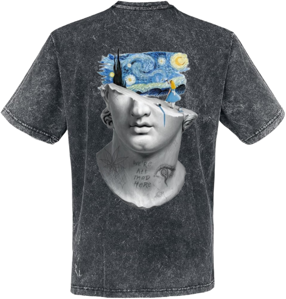 فان جوخ t- shirt One Size Washed Back 6