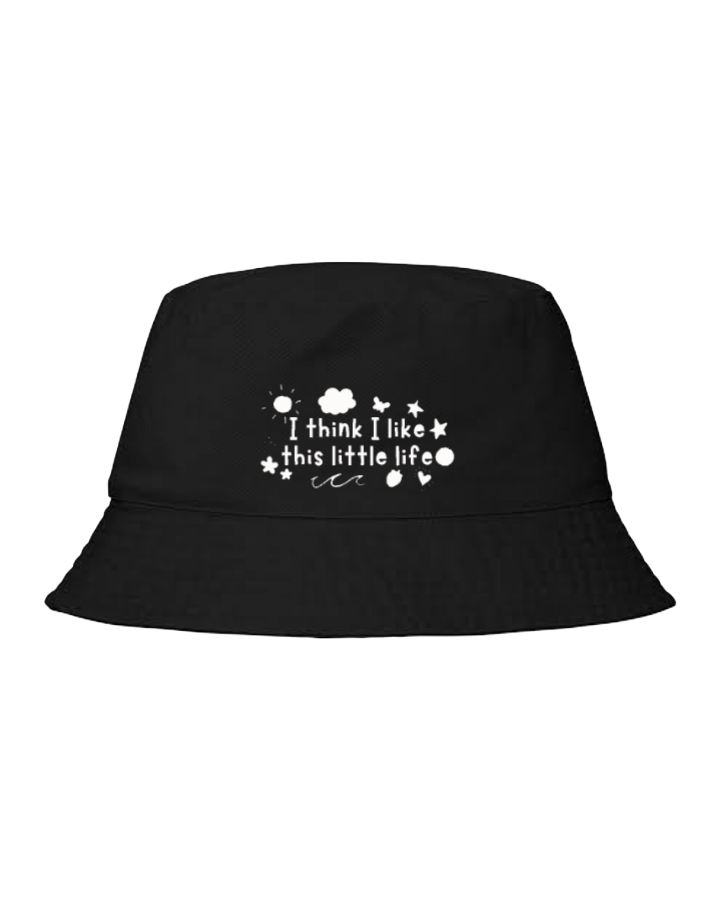 Bucket hat Fishman hat cap Black I think I like this little life 6