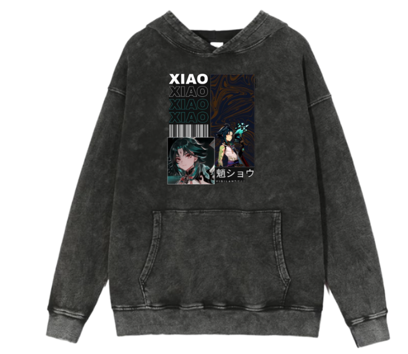 Genshin Impact Xiao Over Size hoodie Washed 6