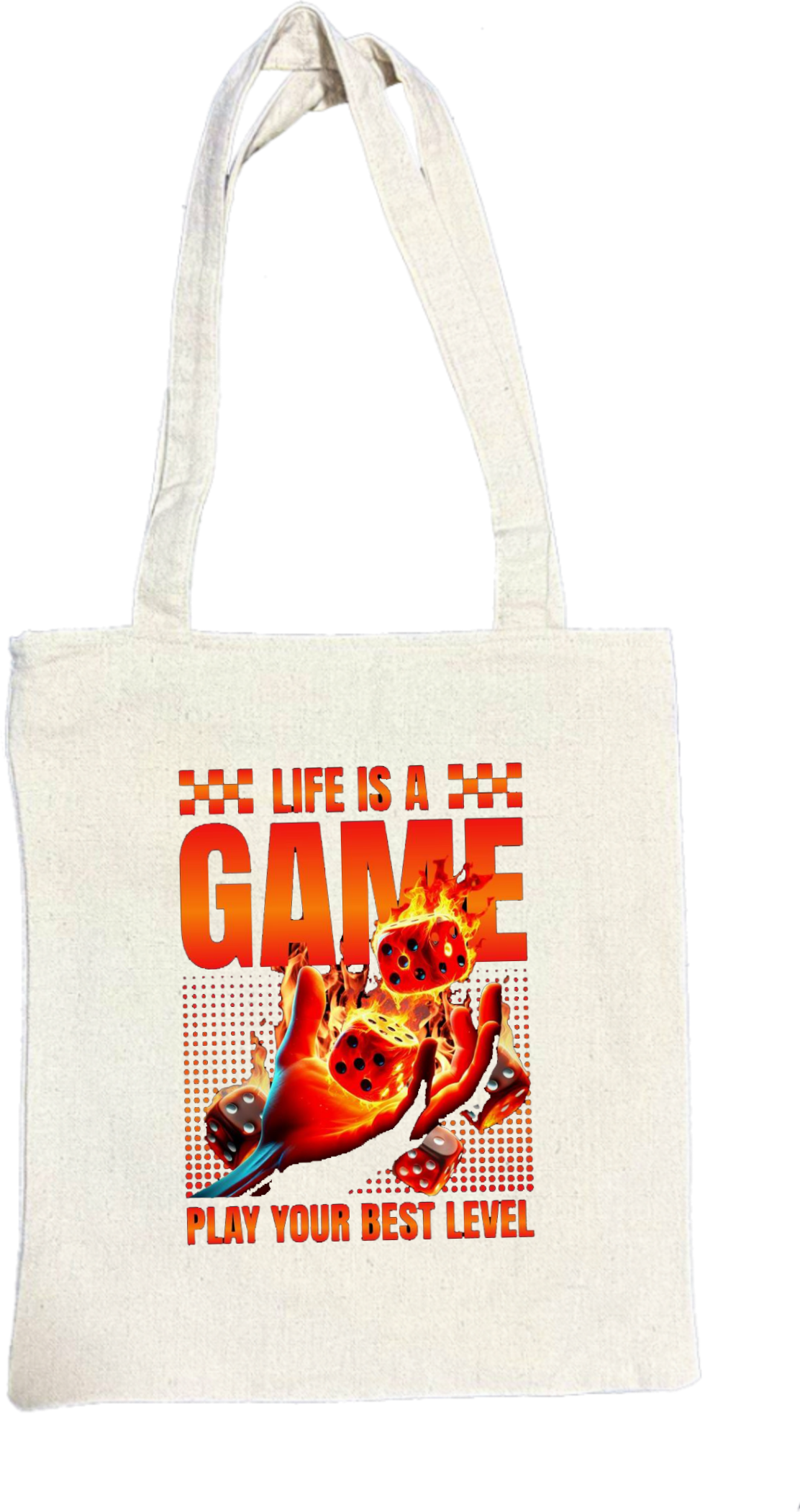 XXX LIFE IS A Ж GAME PLAY YOUR BEST LEVEL tote bag beige 106