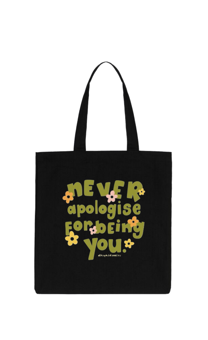 NEVER apologise For beinty *you tote bag Black 65