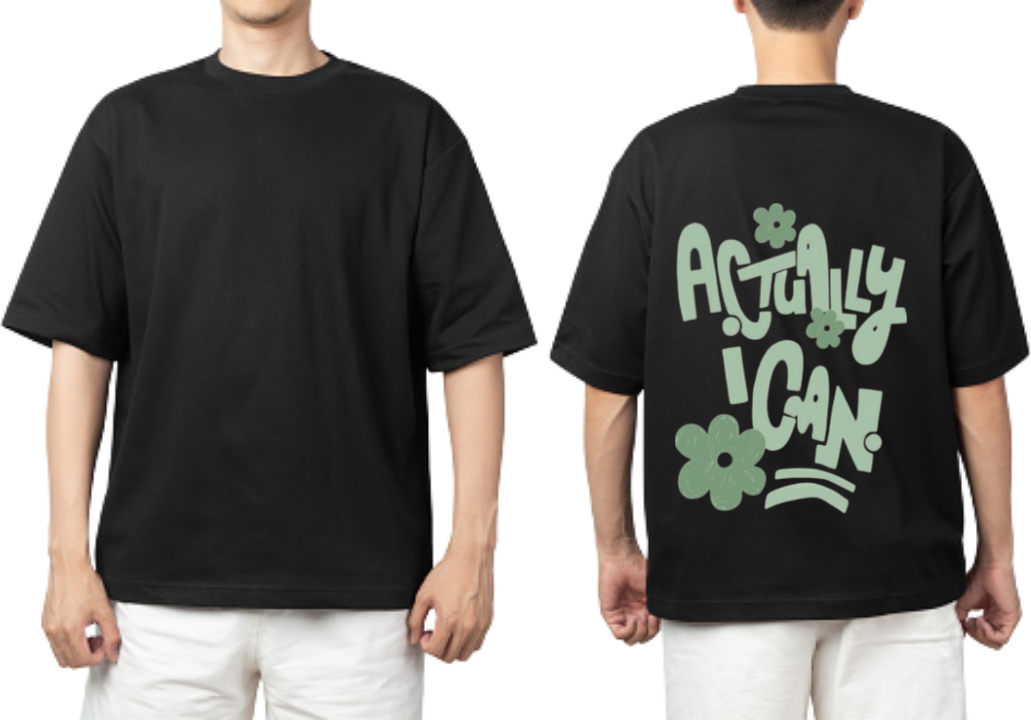 Actually I Can t- shirt One Size Black back 6