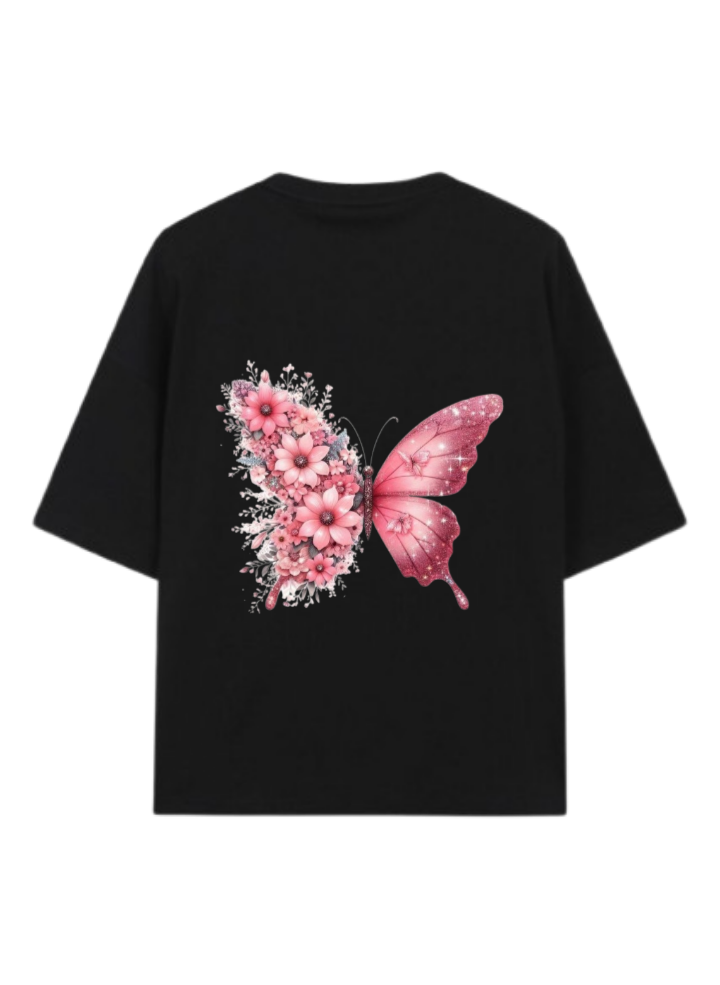 butterflies t- shirt Black Back 6