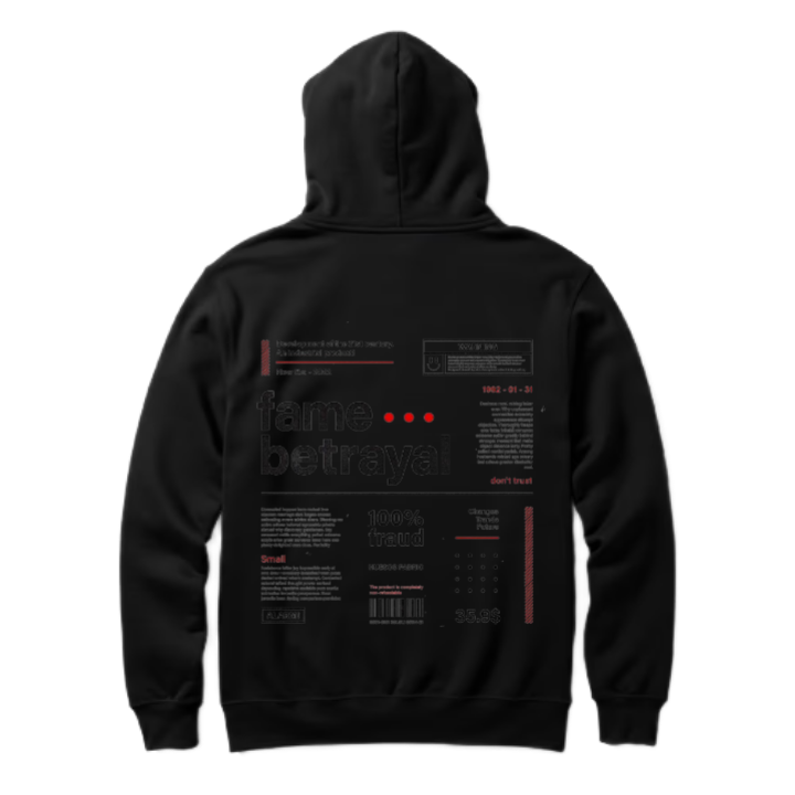 fame ... betrayal Back text oversize hoodie back 6