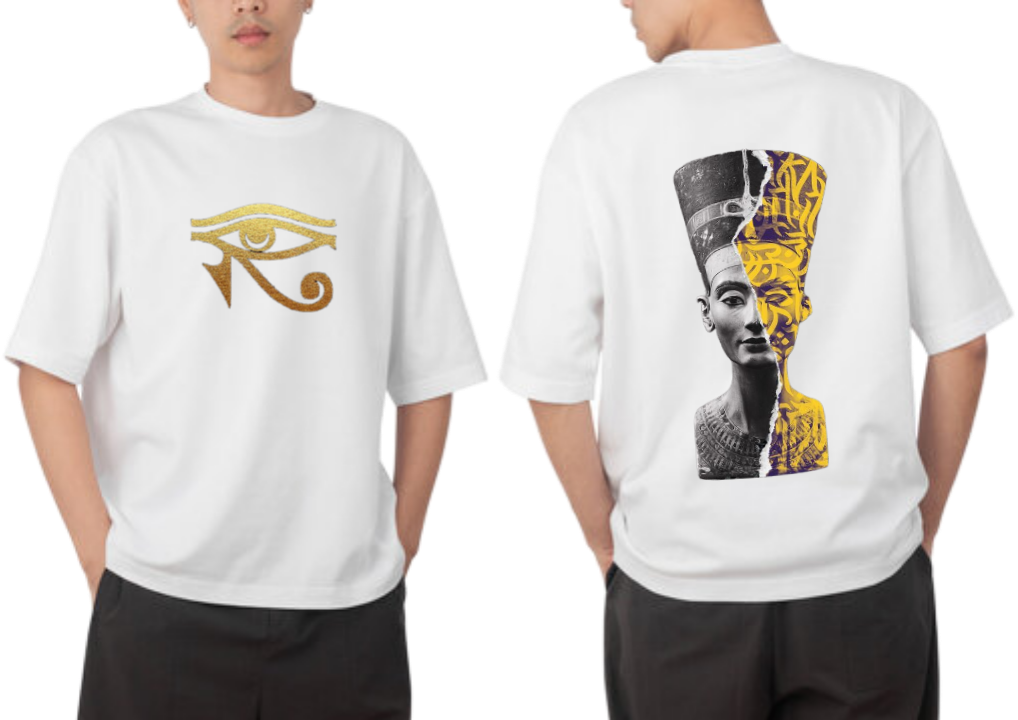 Egypt t- shirt Over Size White Back 6