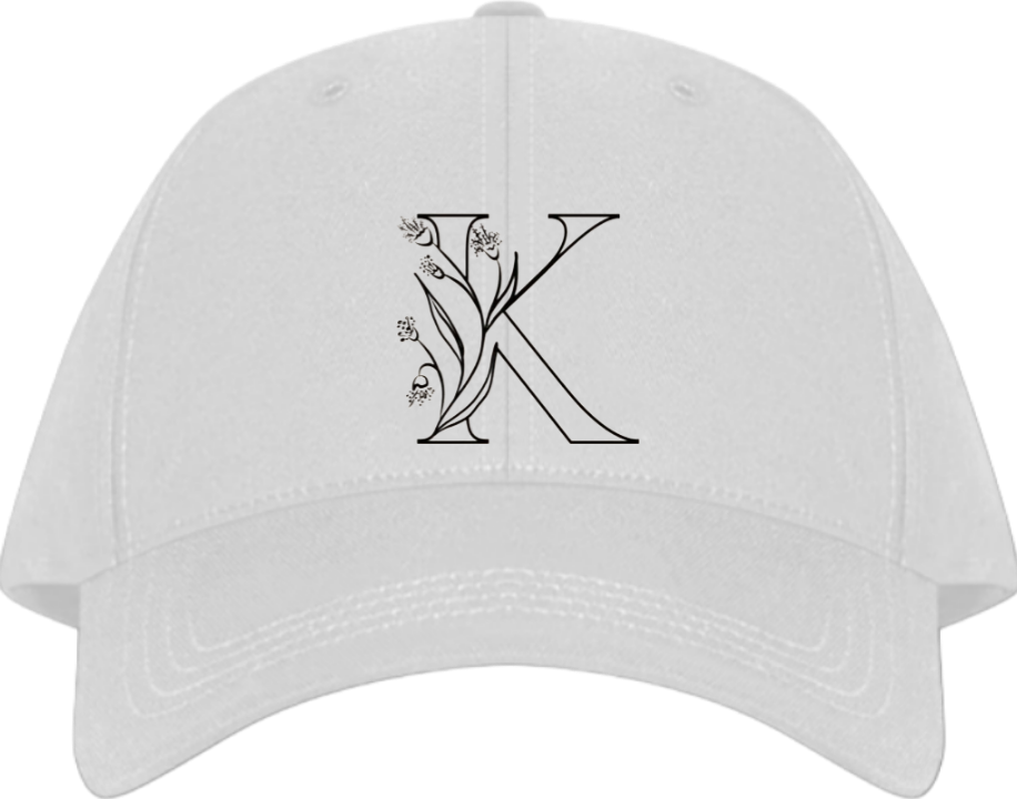 vector letter Baseball cap white K 6