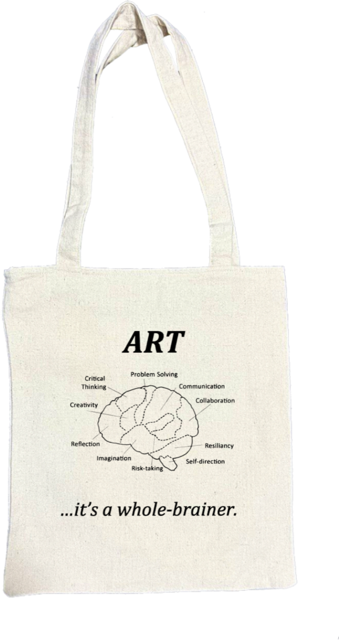 ART Back text tote bag beige 114