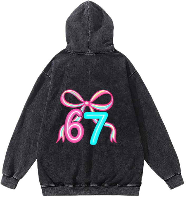 67 designs Oversize Hoodie Washed Back 6