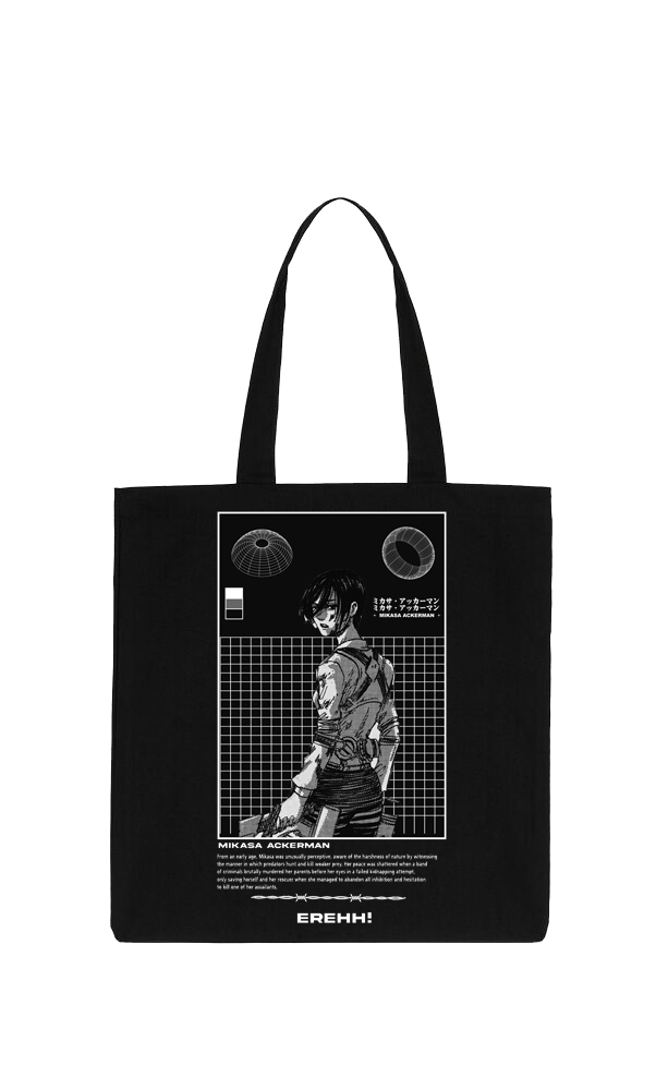 Anime Attack on titan shingeki no kyojin Aot Black tote bag 6