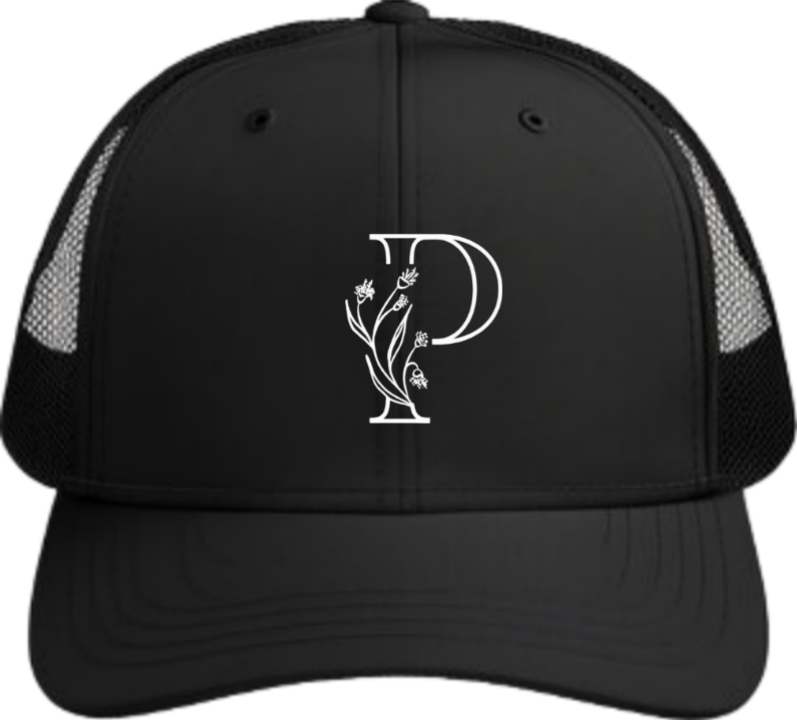 vector letter Baseball cap Black P 6